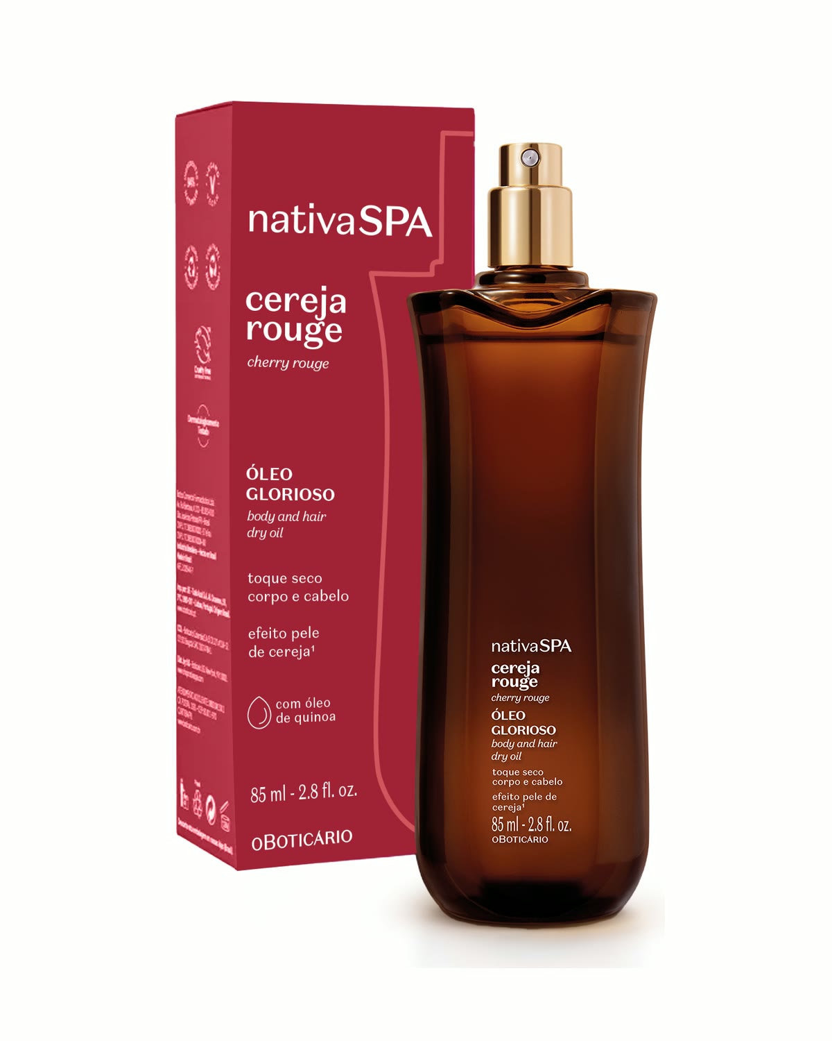 Óleo Glorioso Cereja Rouge Corpo e Cabelo